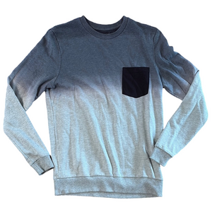 ASOS Gray Black Crewneck Ombré Long Sleeve Top Sweatshirt Size Small